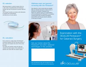 Patient Education Flyer - Examination with the OCULUS Pentacam® for Cataract