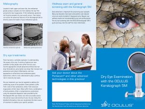 Patient Education Flyer - Dry Eye Examination with the OCULUS Keratograph 5M